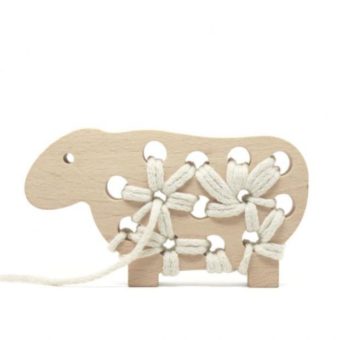 Gabby the Wooden Lacing Toy Sheep