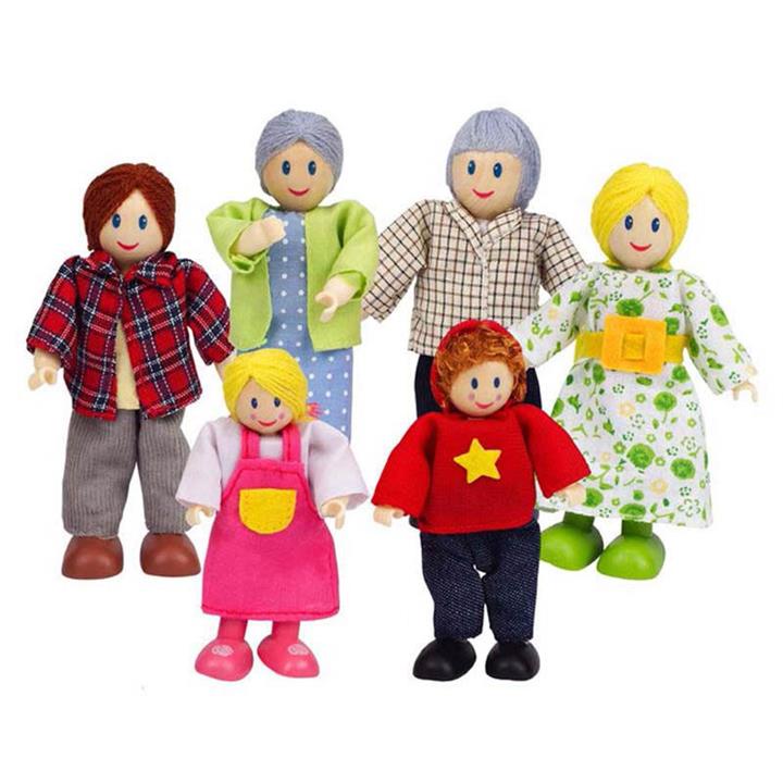 Hape Caucasian Doll Family Set of 6