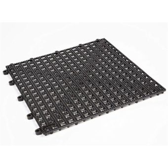 Rubberised Non-Slip 30cm x 30cm Pool Tile - Black